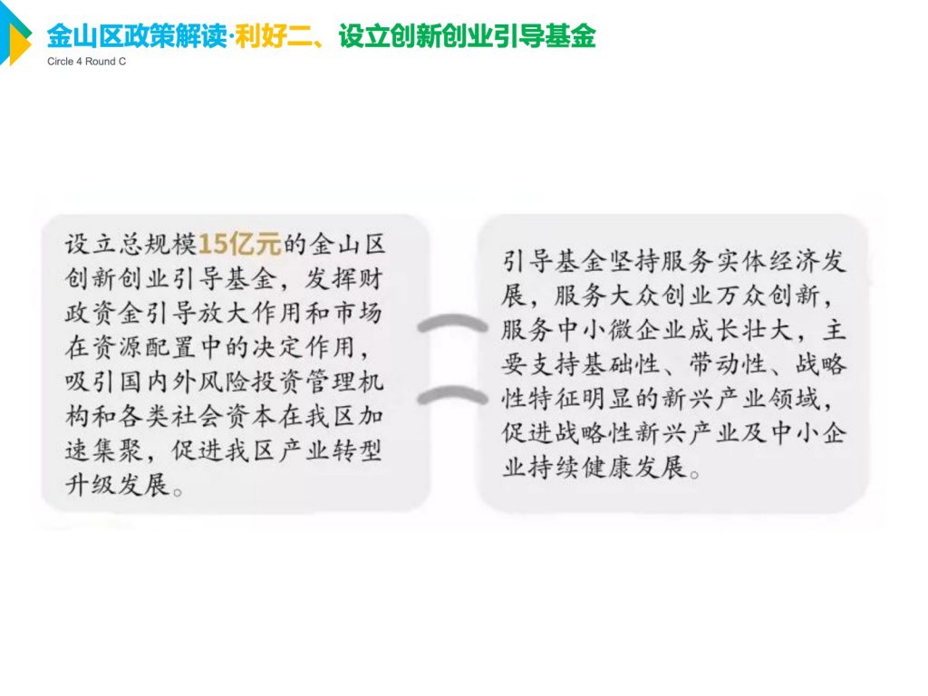 金山区政策解读·利好二、设立创新创业引导基金